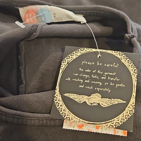 Free People Black Sleeveless Tiered Maxi Dress Sz L New - Picture 6 of 7